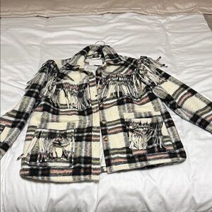 Blank NYC Multicolor Plaid Teddy Jacket
